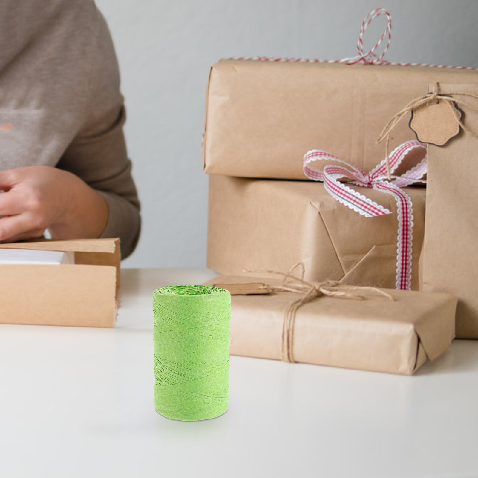Papercraft Supply Ribbon - Бумажная лента из рафии, цветная упаковочная